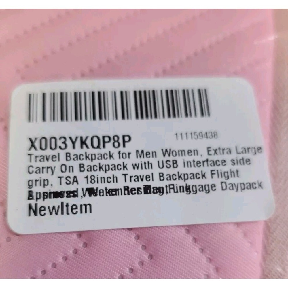 Large capacity travel 18" Expandable backpack, Carry On Bag, pink - Picture 8 of 8